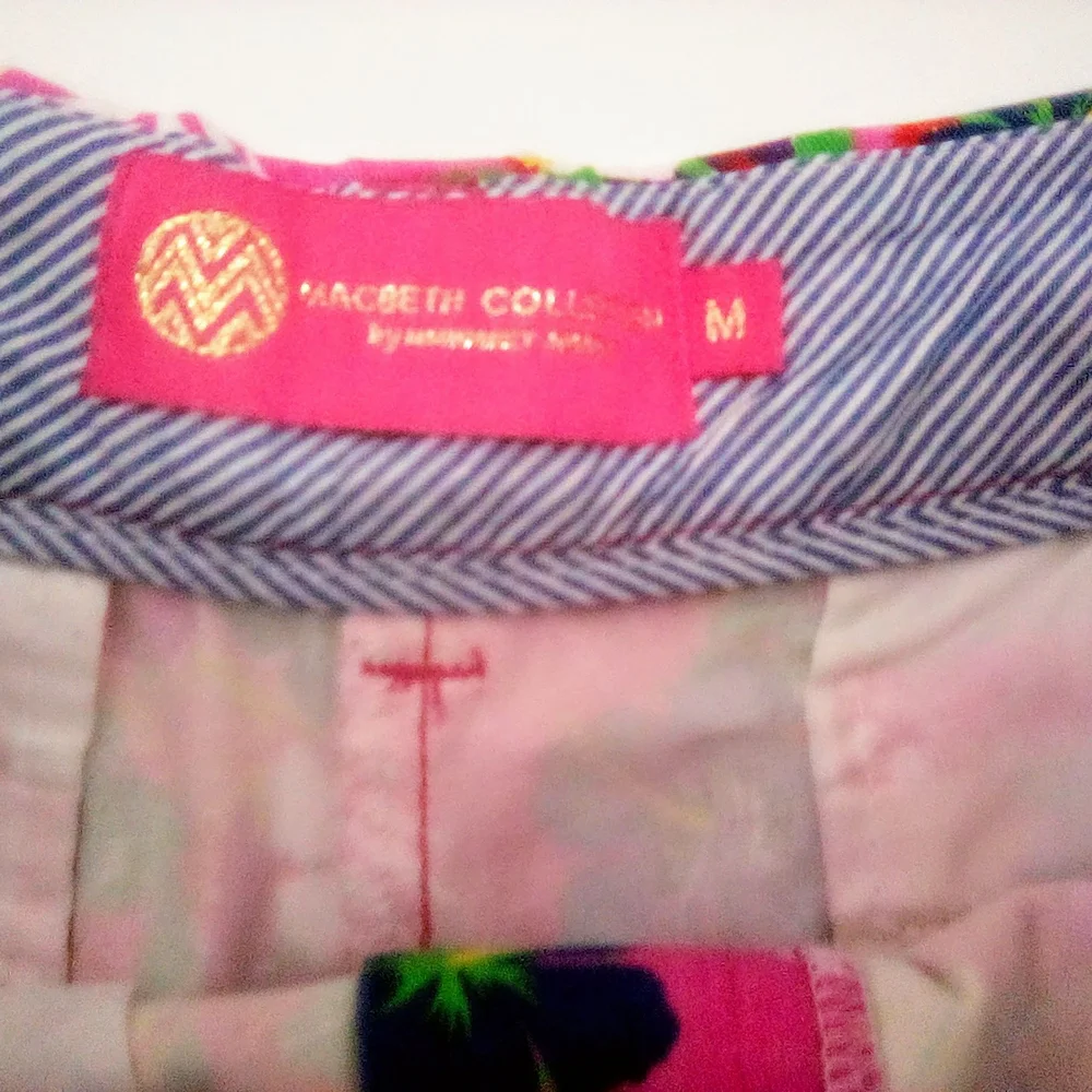 Macbeth Collection by Margaret Josephs Pink 100% Cotton Tropical Shorts Size M